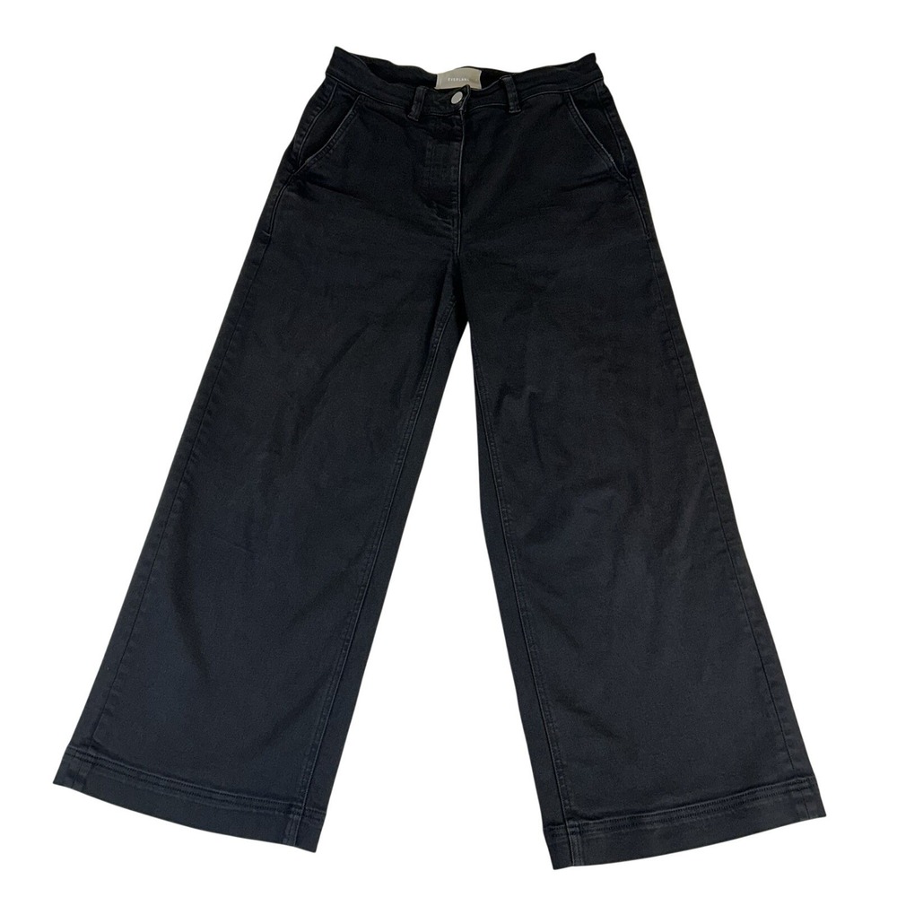 Everlane The Wide Leg Crop Denim in Washed Black - Size 8 Minimalist Jeans Retro